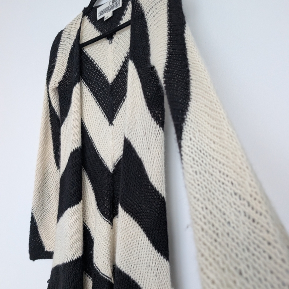 Rogan Organic Llama Alpaca Wool Fair Trade Chevron Cardigan Sweater Sz S/M - Picture 4 of 16